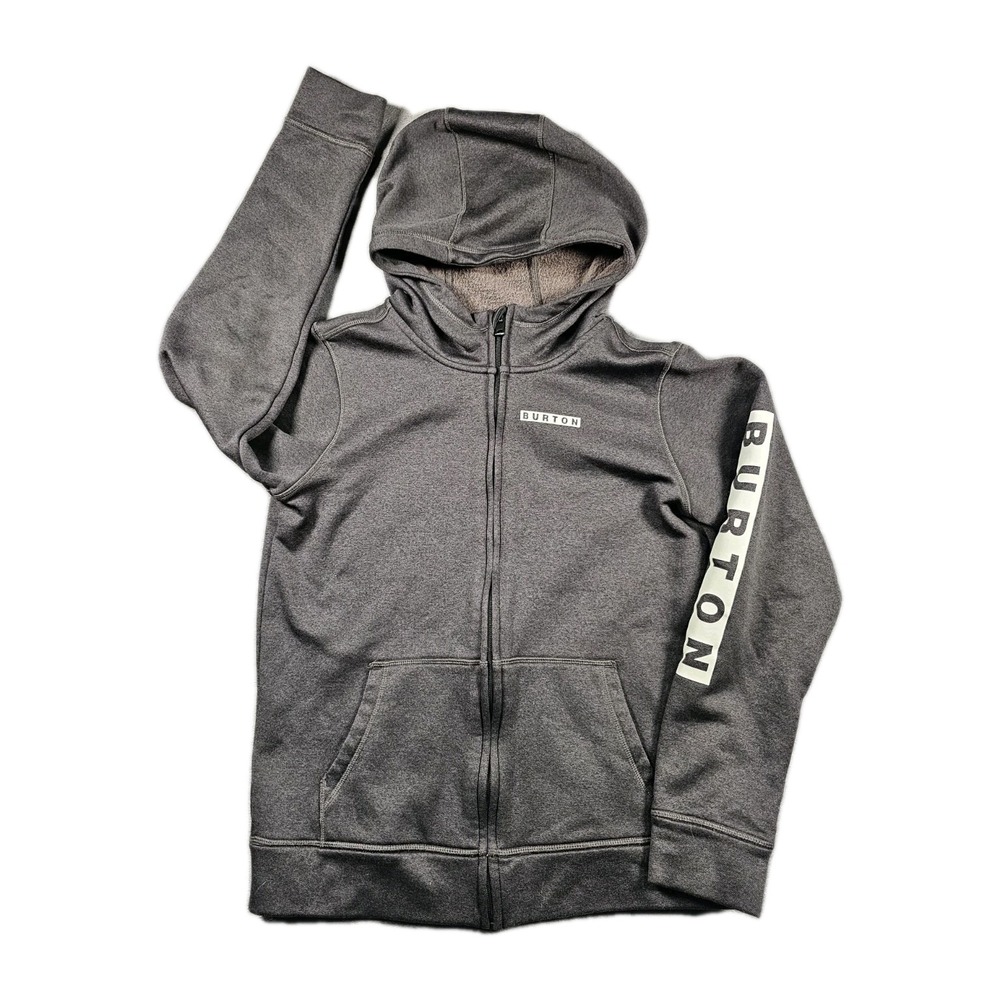 Burton Kids Oak Full Zip Hoodie Youth Large US 12 Black Logo Sweatshirt